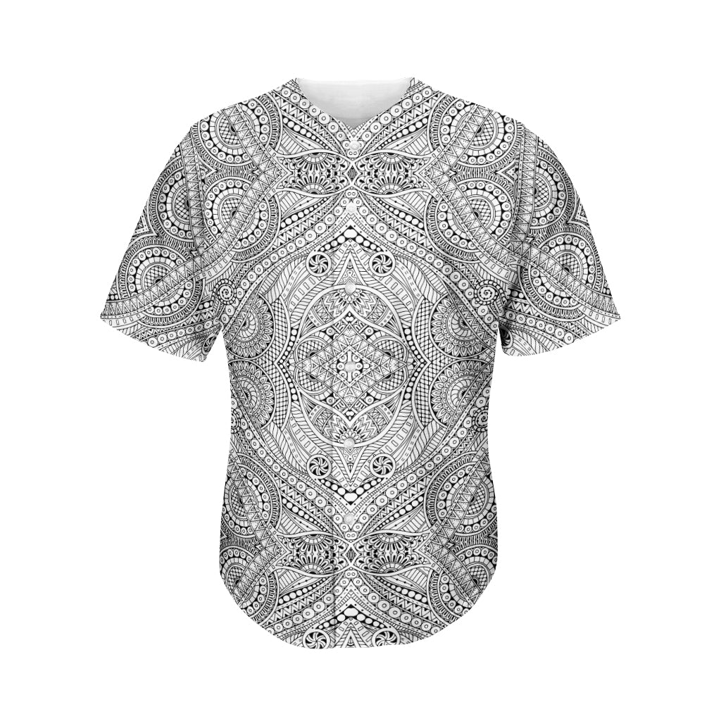 Ethnic Zentangle Pattern Print Men's Baseball Jersey