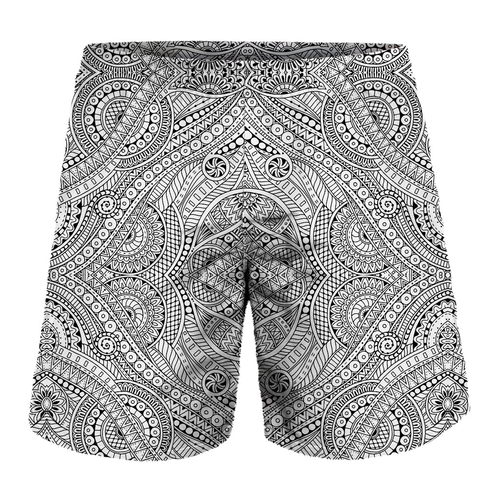 Ethnic Zentangle Pattern Print Men's Shorts