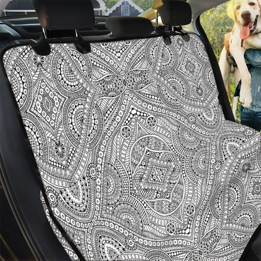 Ethnic Zentangle Pattern Print Pet Car Back Seat Cover