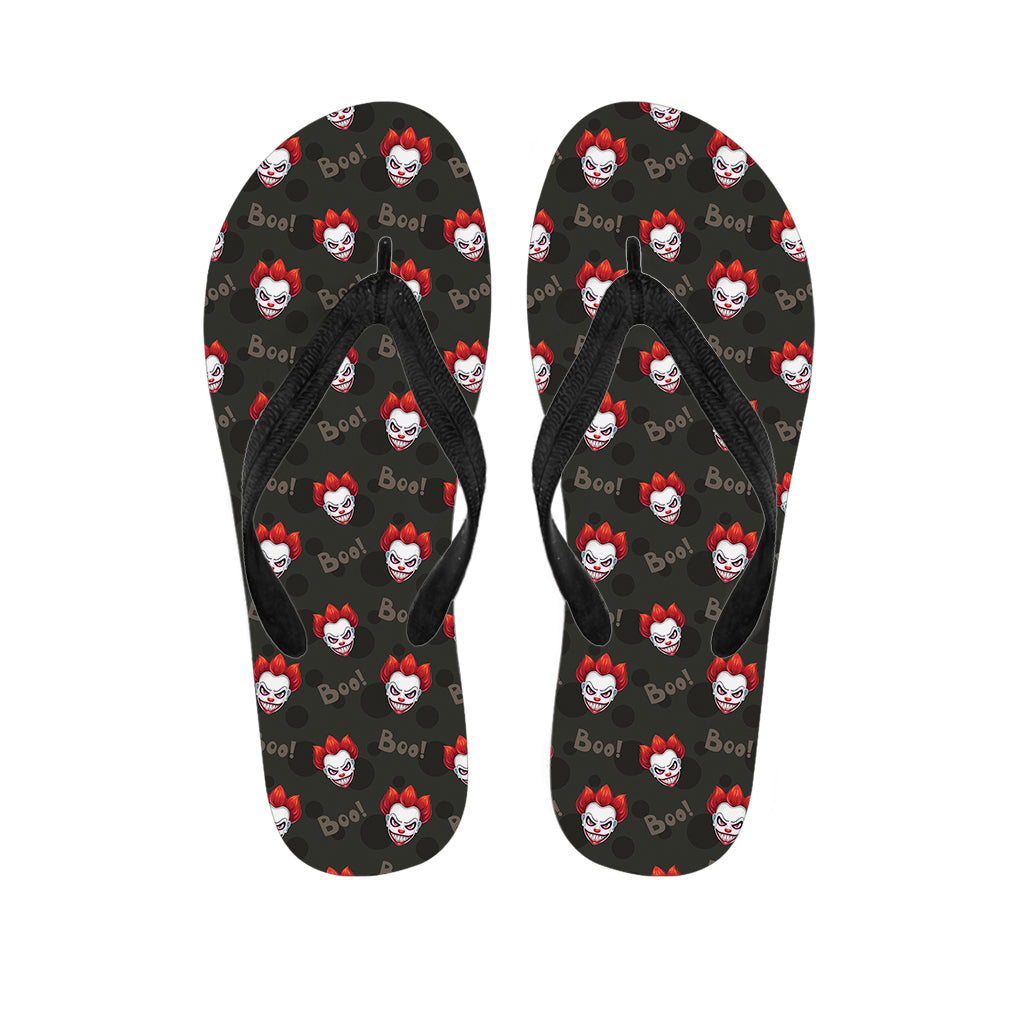 Evil Scary Clown Pattern Print Flip Flops