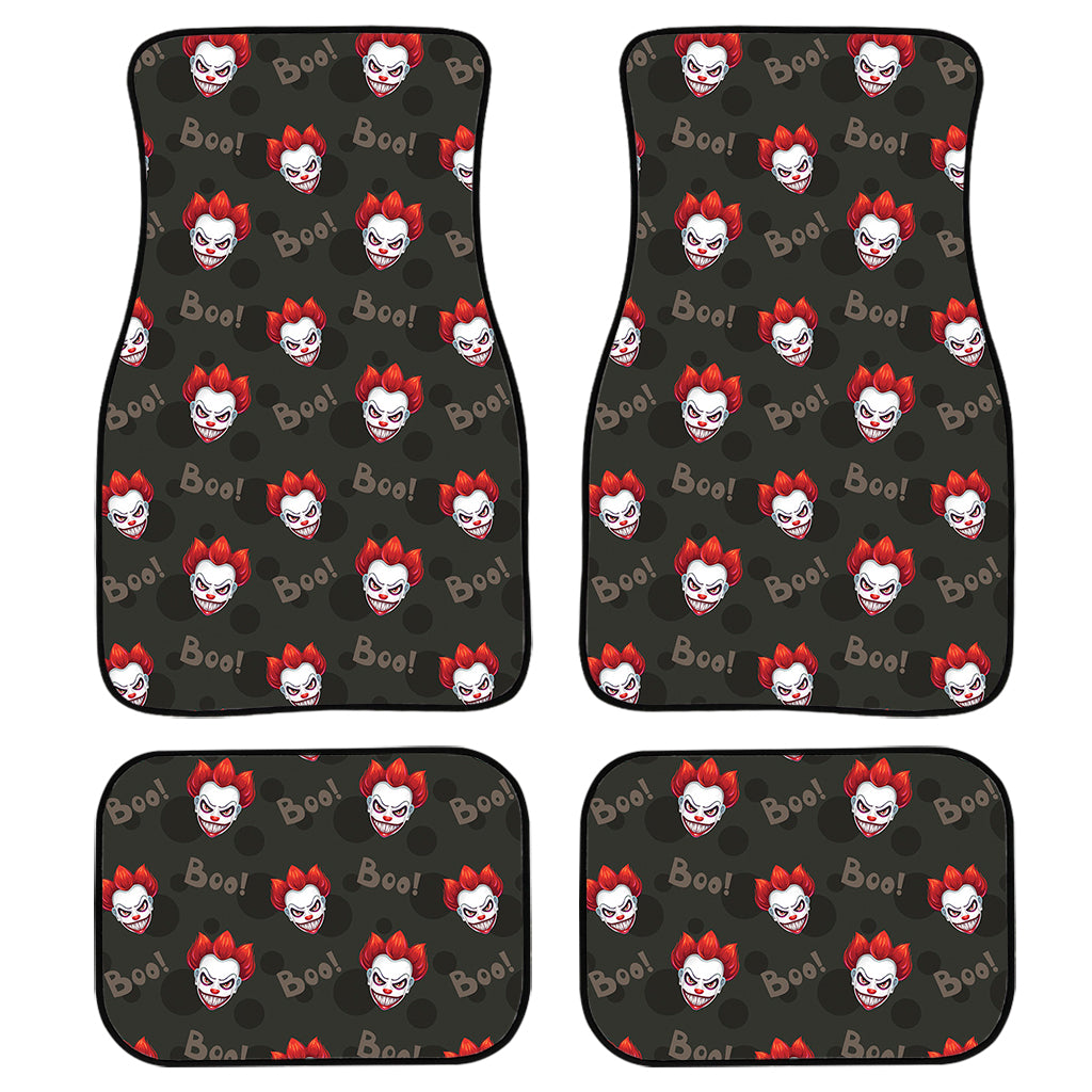 Evil Scary Clown Pattern Print Front and Back Car Floor Mats