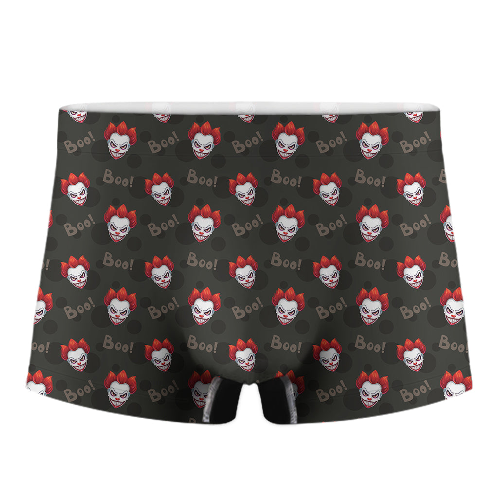 Evil Scary Clown Pattern Print Men's Boxer Briefs