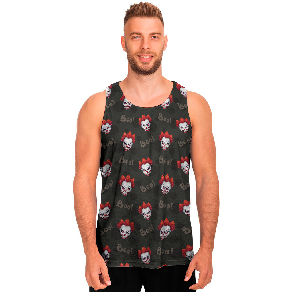 Evil Scary Clown Pattern Print Men's Tank Top