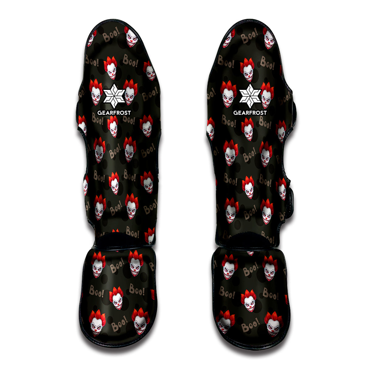 Evil Scary Clown Pattern Print Muay Thai Shin Guards