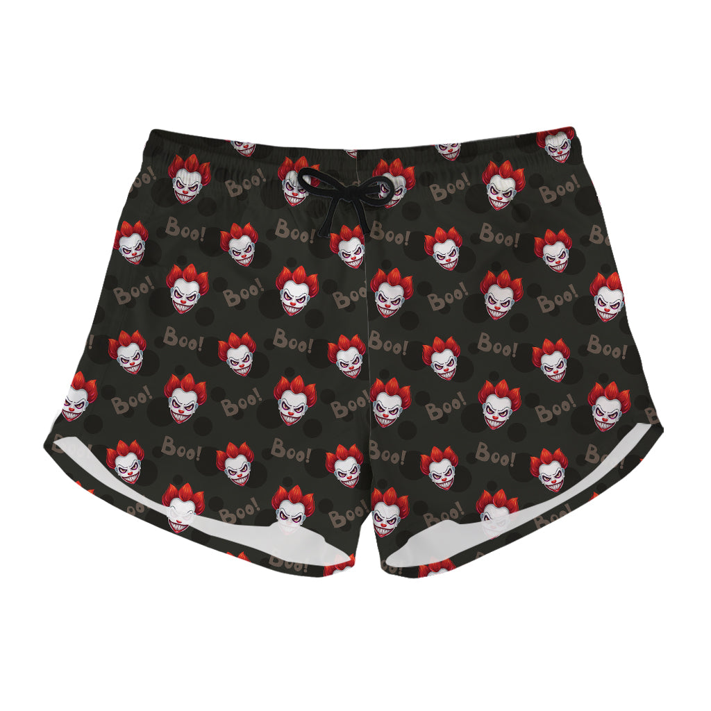 Evil Scary Clown Pattern Print Women's Shorts