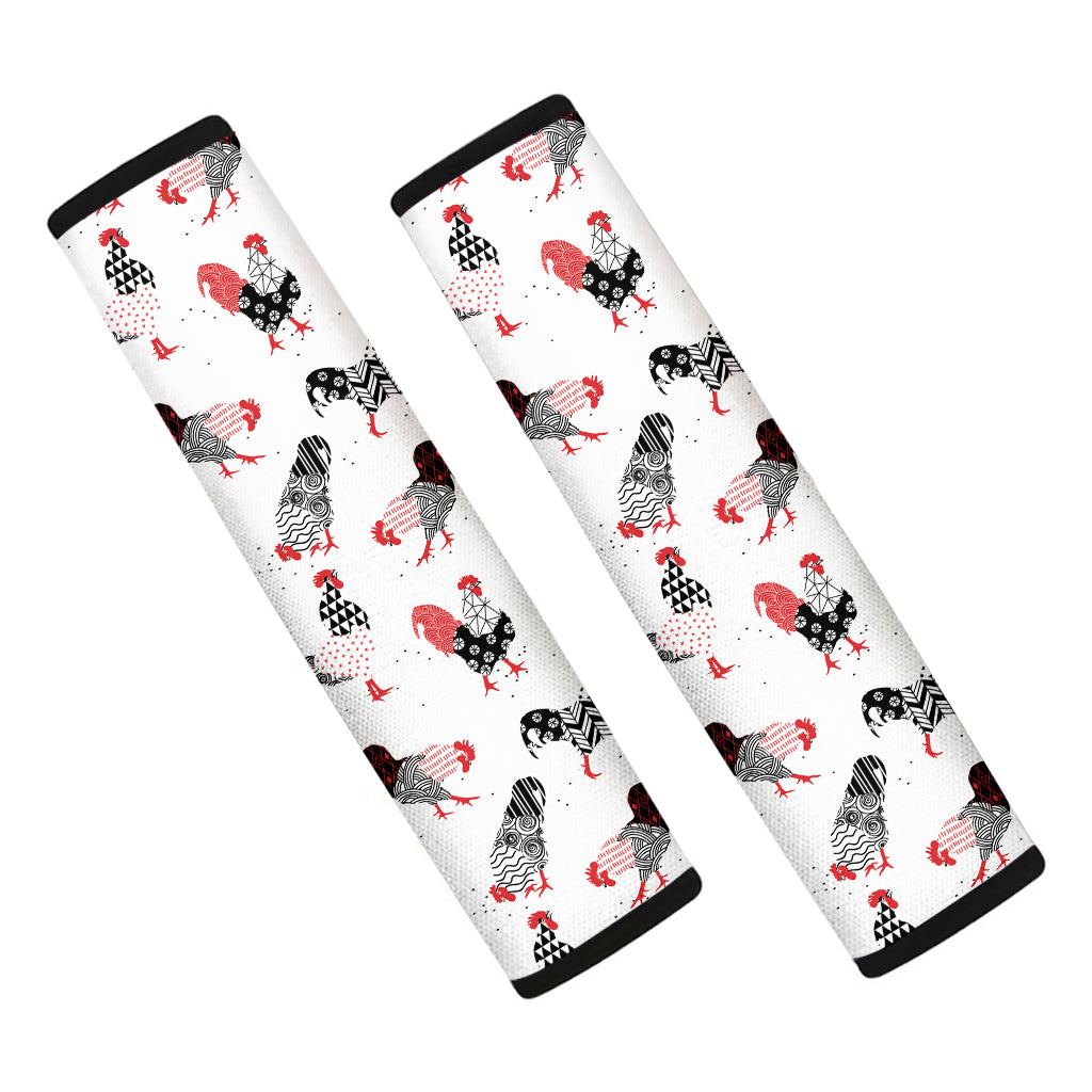 Exotic Chicken Pattern Print Car Seat Belt Covers