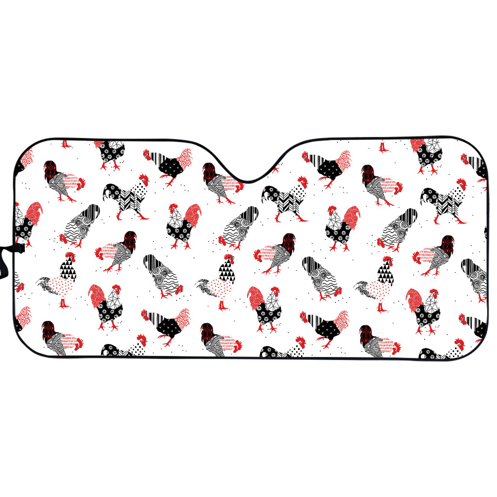 Exotic Chicken Pattern Print Car Sun Shade