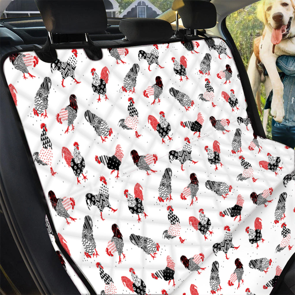 Exotic Chicken Pattern Print Pet Car Back Seat Cover