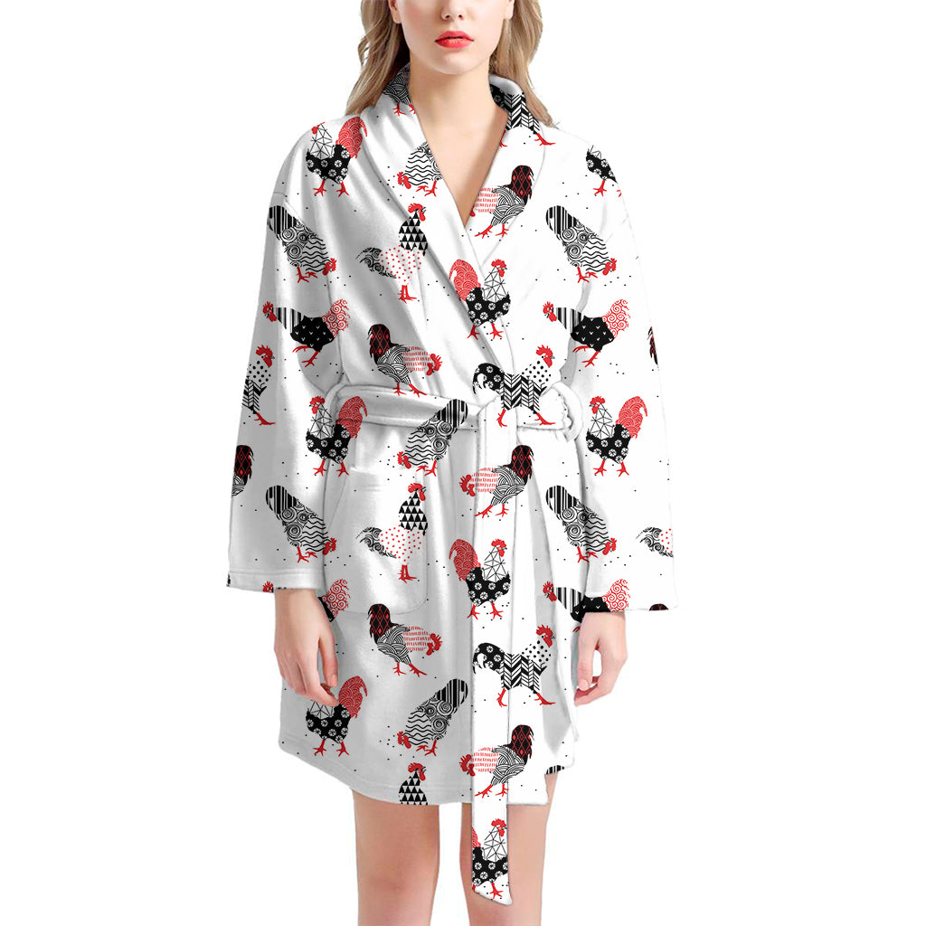 Exotic Chicken Pattern Print Women's Bathrobe