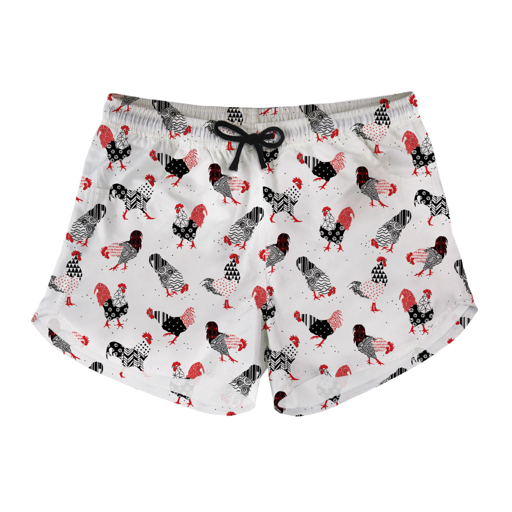 Exotic Chicken Pattern Print Women's Shorts