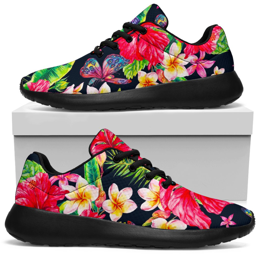 Exotic Hibiscus Flowers Pattern Print Sport Sneakers