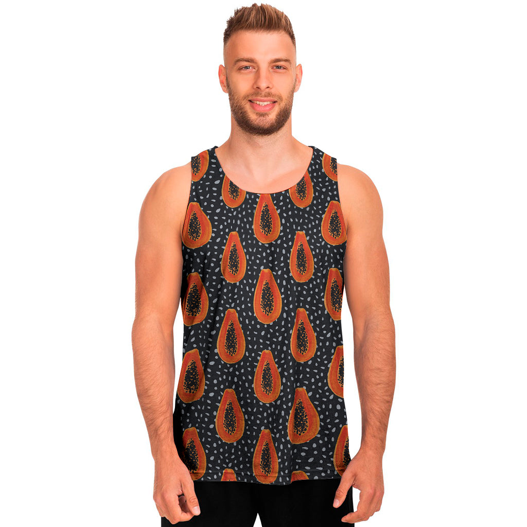 Exotic Papaya Pattern Print Men's Tank Top