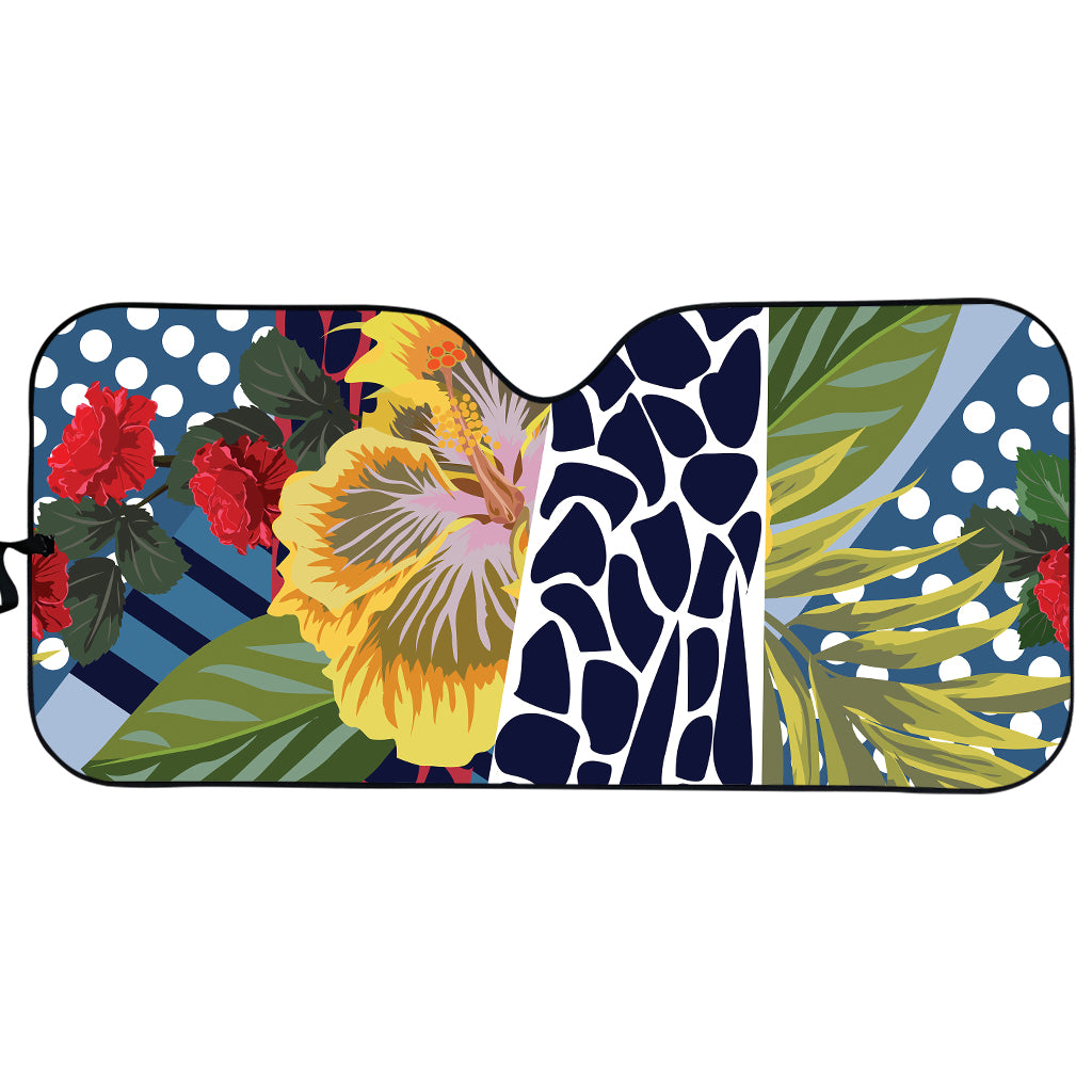 Exotic Patchwork Pattern Print Car Sun Shade