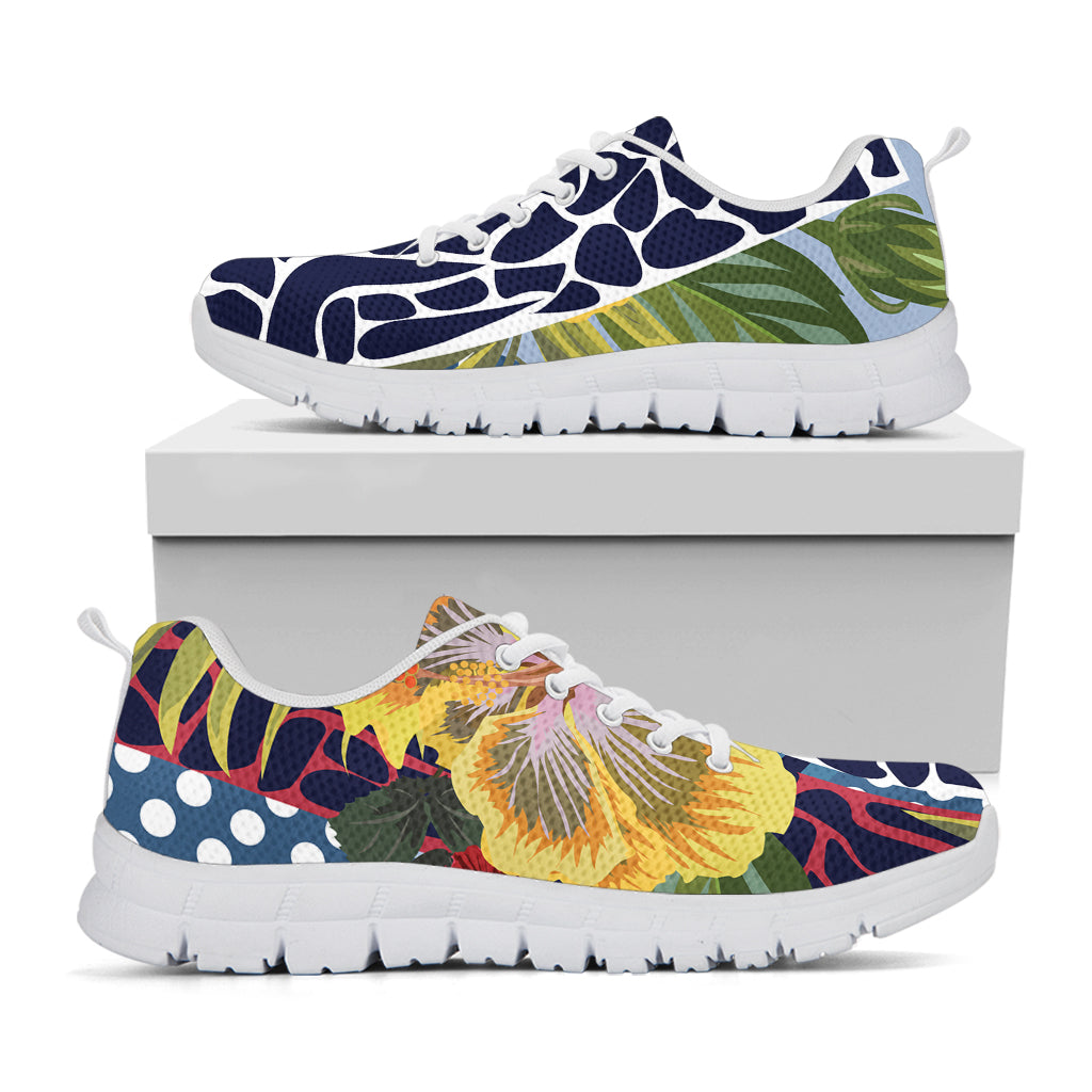 Exotic Patchwork Pattern Print White Sneakers