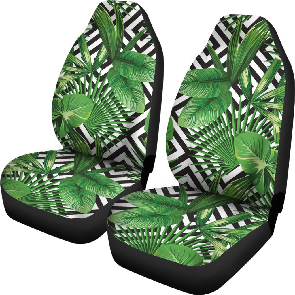 Exotic Tropical Leaves Pattern Print Universal Fit Car Seat Covers