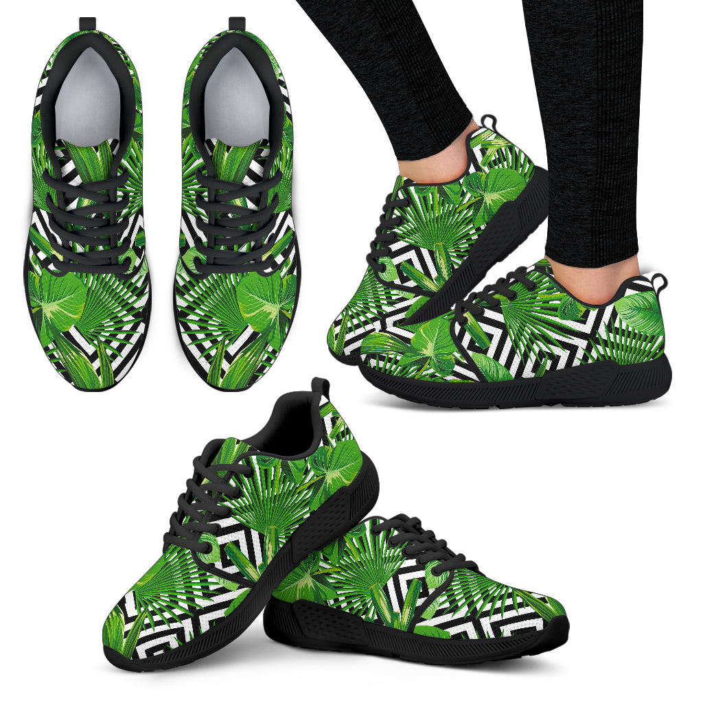 Exotic Tropical Leaves Pattern Print Women's Athletic Shoes