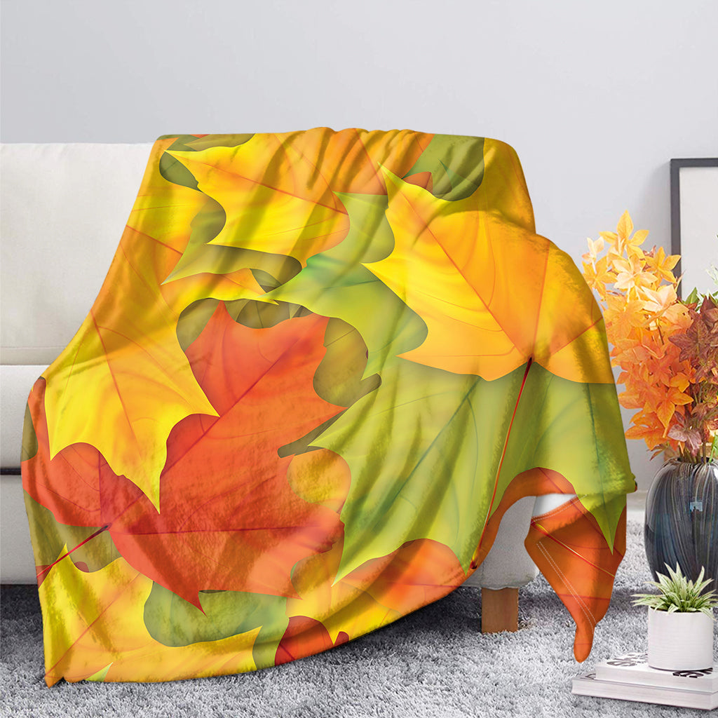 Fall Autumn Maple Leaves Print Blanket