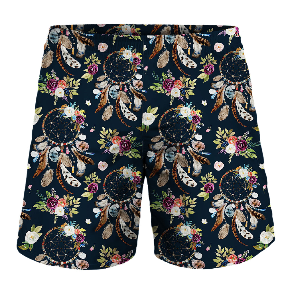 Flower Dream Catcher Pattern Print Men's Shorts