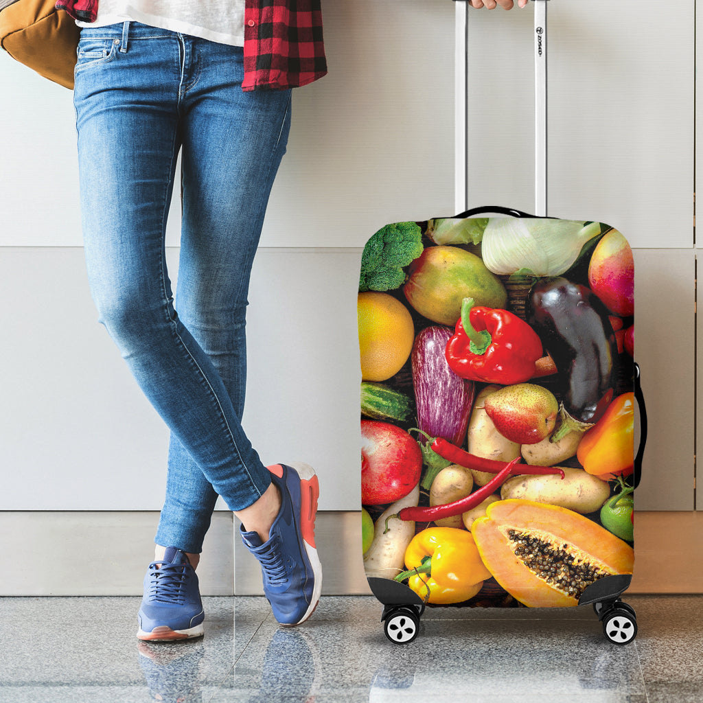 Fresh Fruits And Vegetables Print Luggage Cover
