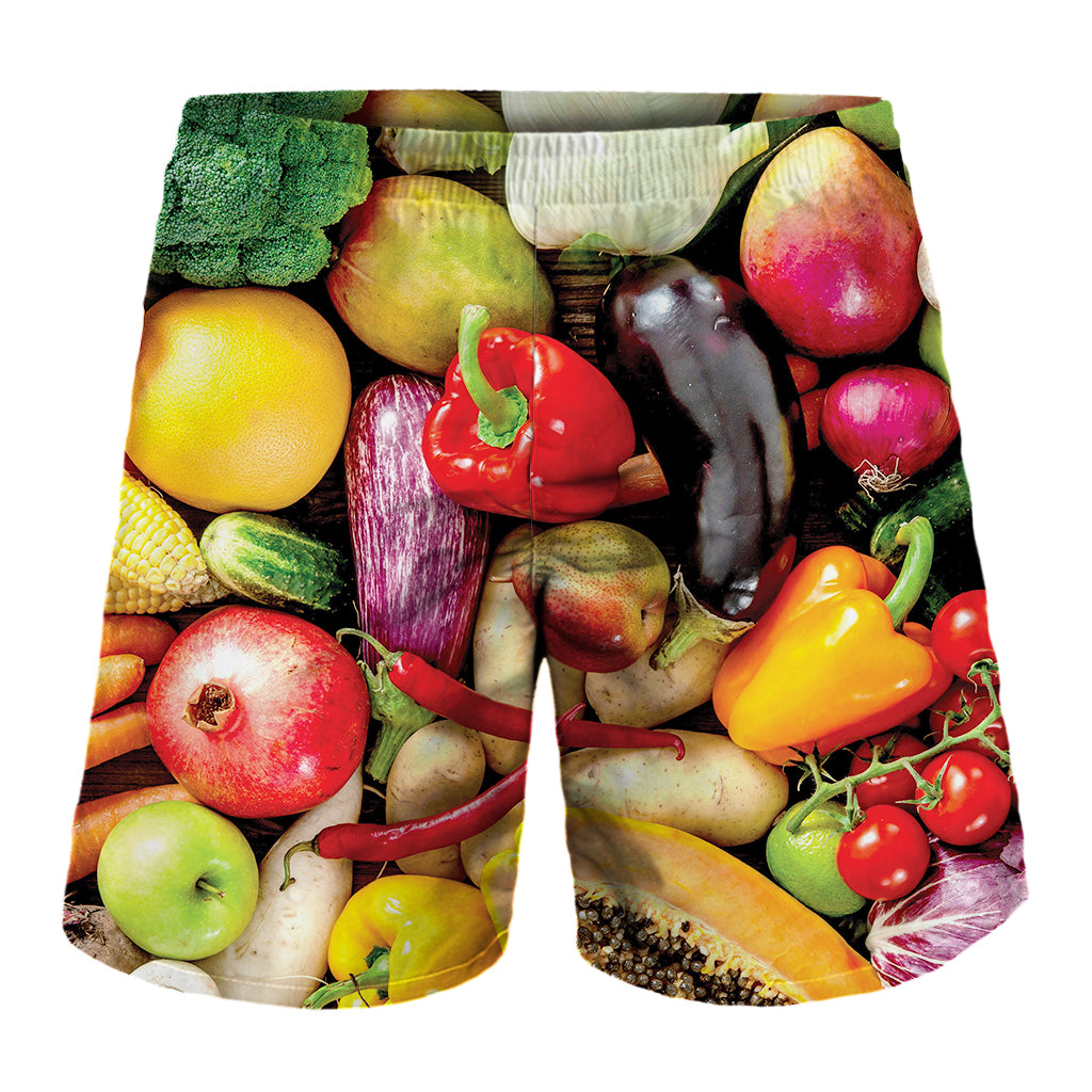 Fresh Fruits And Vegetables Print Men's Shorts