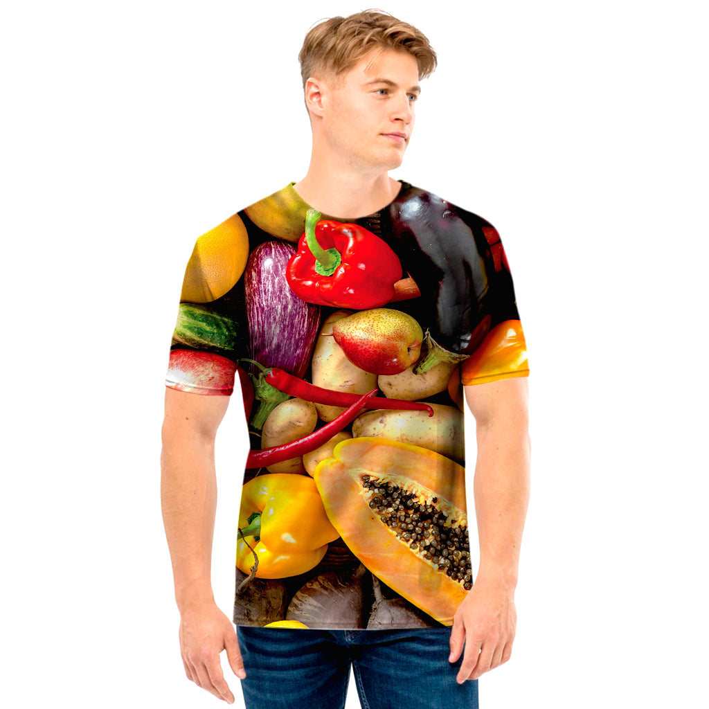 Fresh Fruits And Vegetables Print Men's T-Shirt