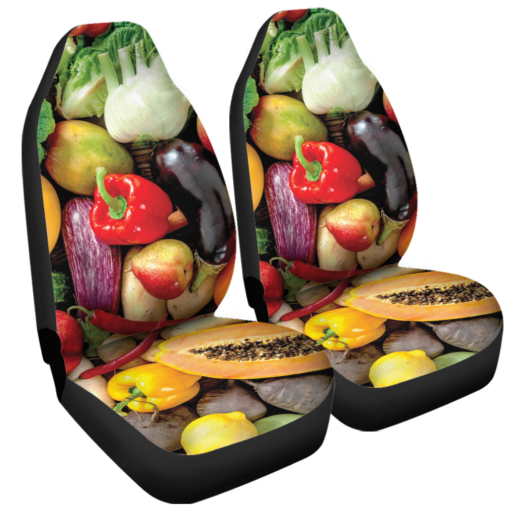 Fresh Fruits And Vegetables Print Universal Fit Car Seat Covers