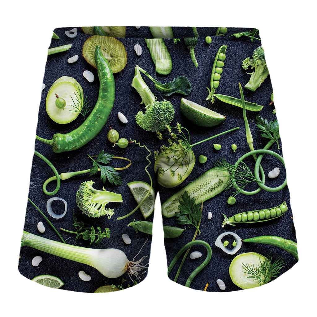 Fresh Green Fruit And Vegetables Print Men's Shorts