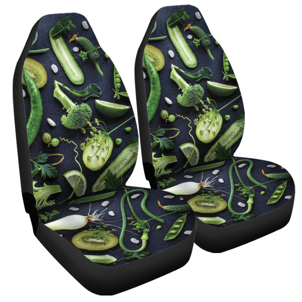 Fresh Green Fruit And Vegetables Print Universal Fit Car Seat Covers