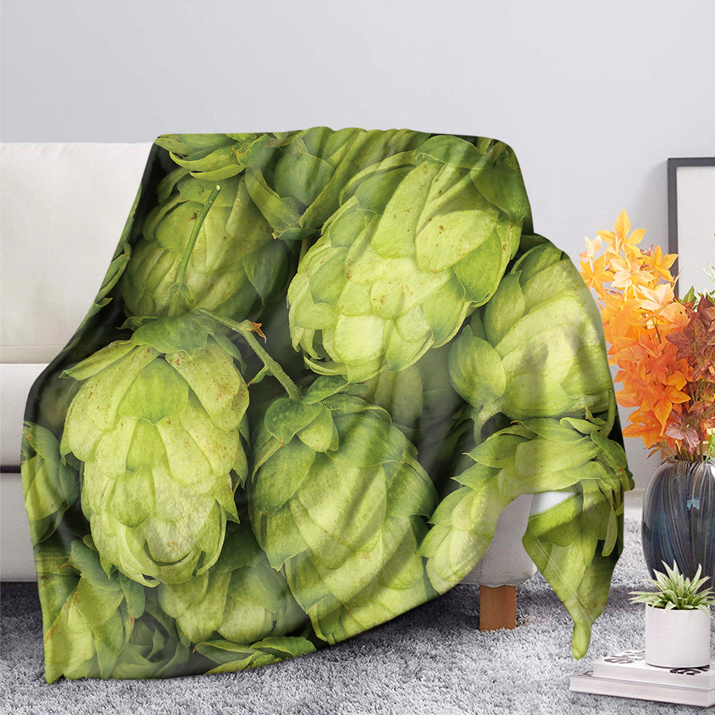 Fresh Hop Cone Print Blanket