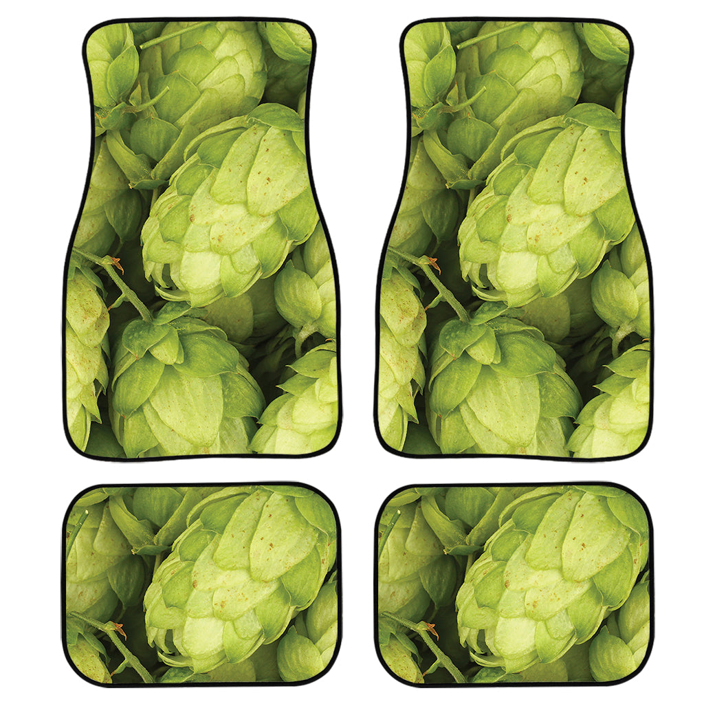 Fresh Hop Cone Print Front and Back Car Floor Mats