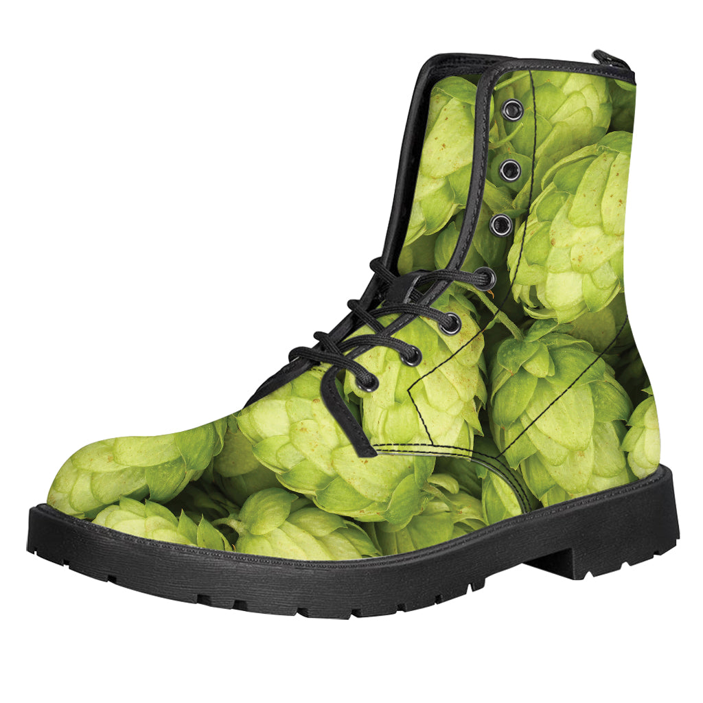 Fresh Hop Cone Print Leather Boots