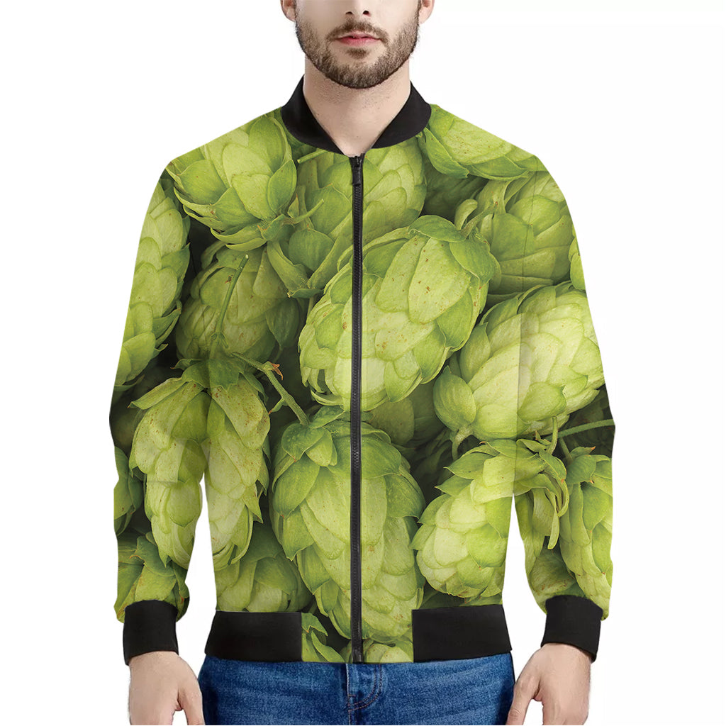 Fresh Hop Cone Print Men's Bomber Jacket