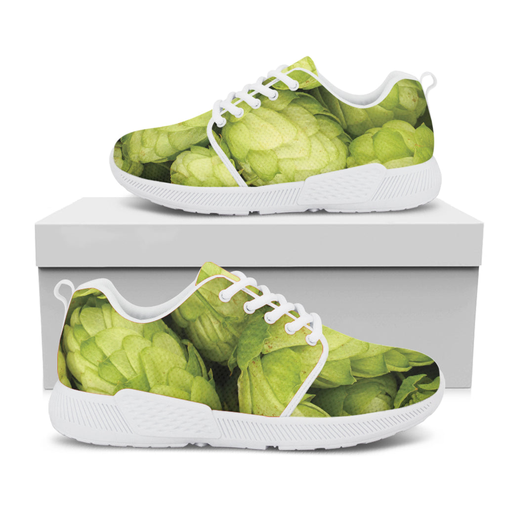 Fresh Hop Cone Print White Athletic Shoes