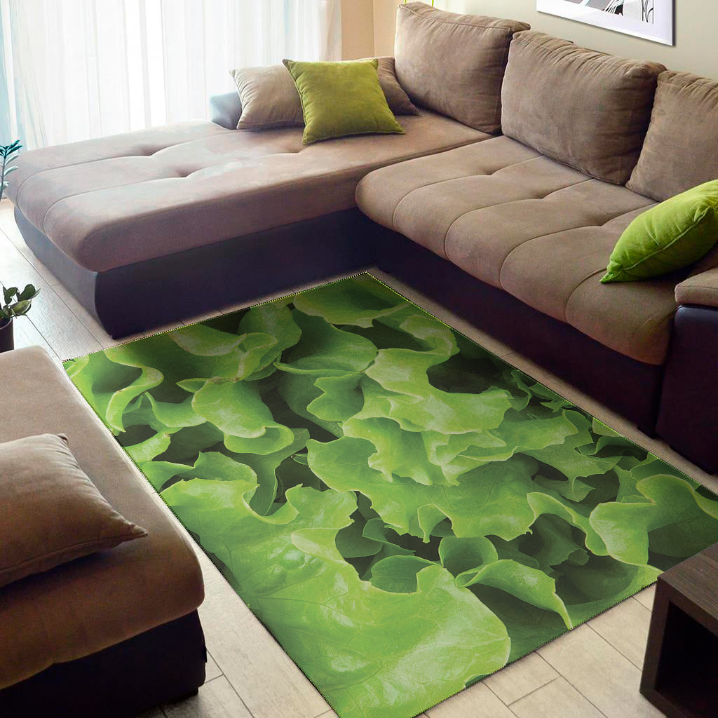 Fresh Lettuce Leaves Print Area Rug