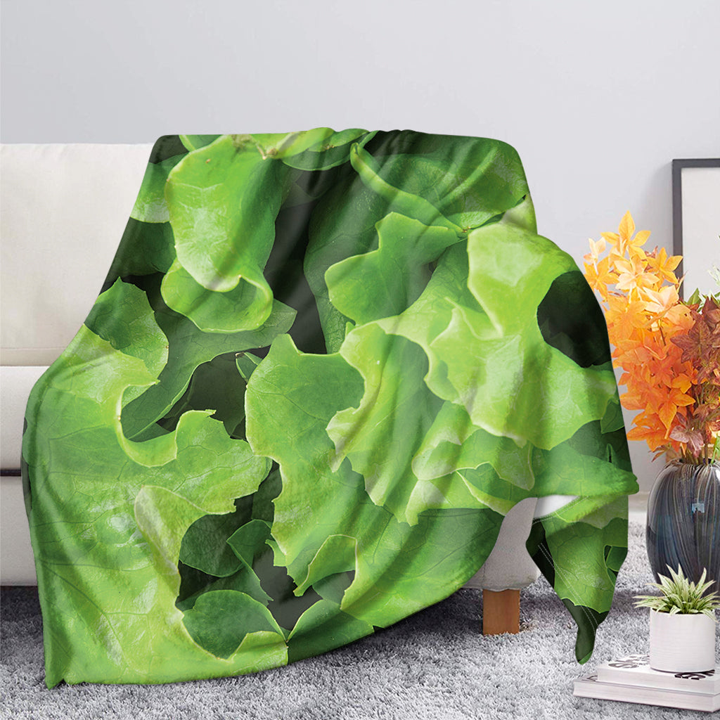 Fresh Lettuce Leaves Print Blanket