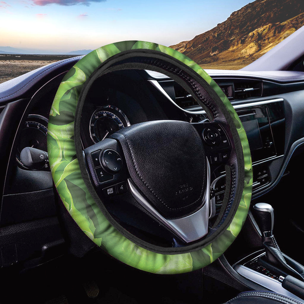 Fresh Lettuce Leaves Print Car Steering Wheel Cover