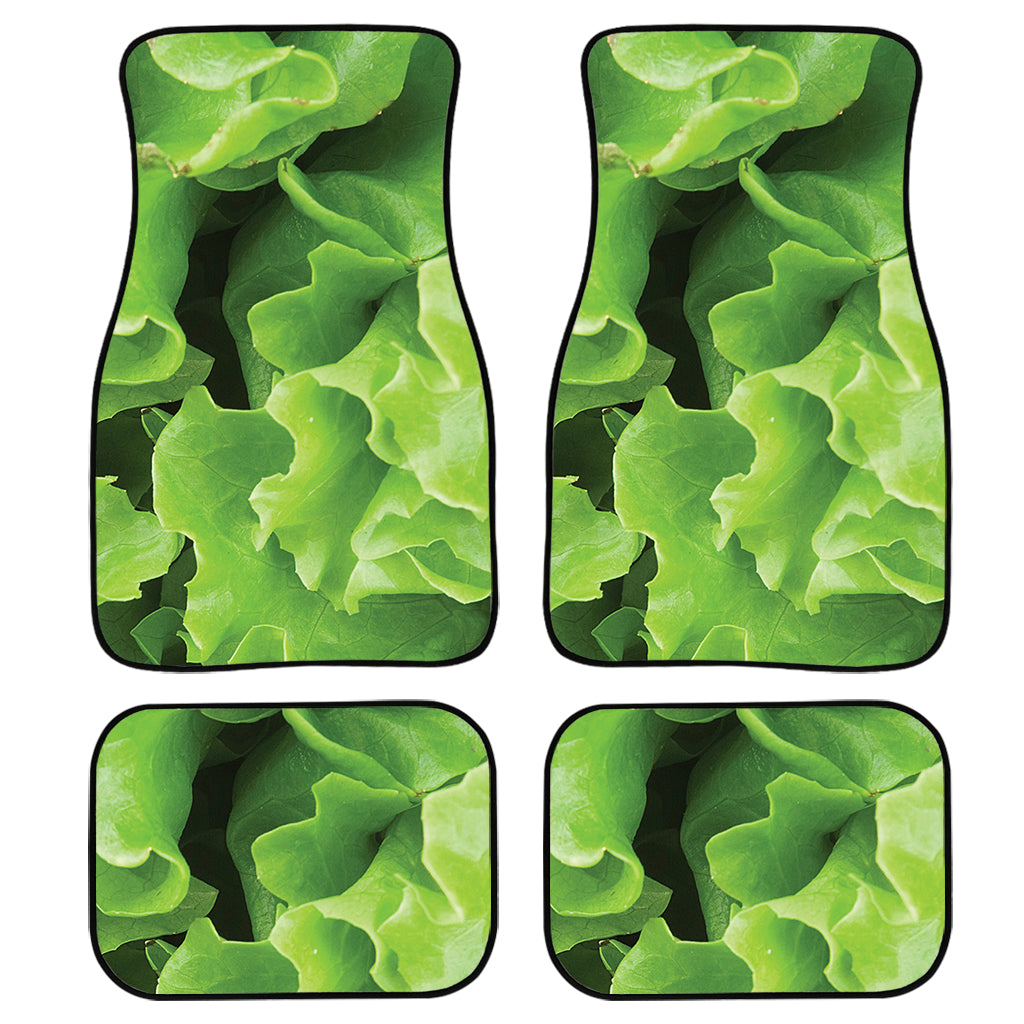 Fresh Lettuce Leaves Print Front and Back Car Floor Mats