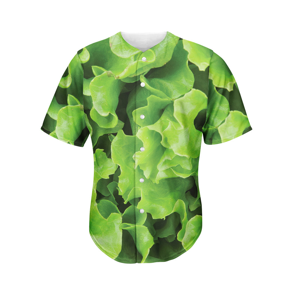 Fresh Lettuce Leaves Print Men's Baseball Jersey