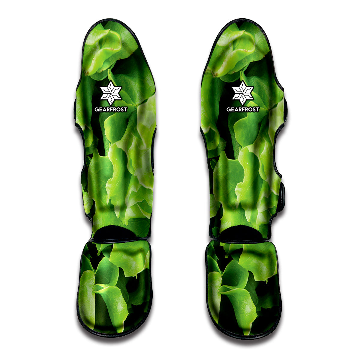 Fresh Lettuce Leaves Print Muay Thai Shin Guards