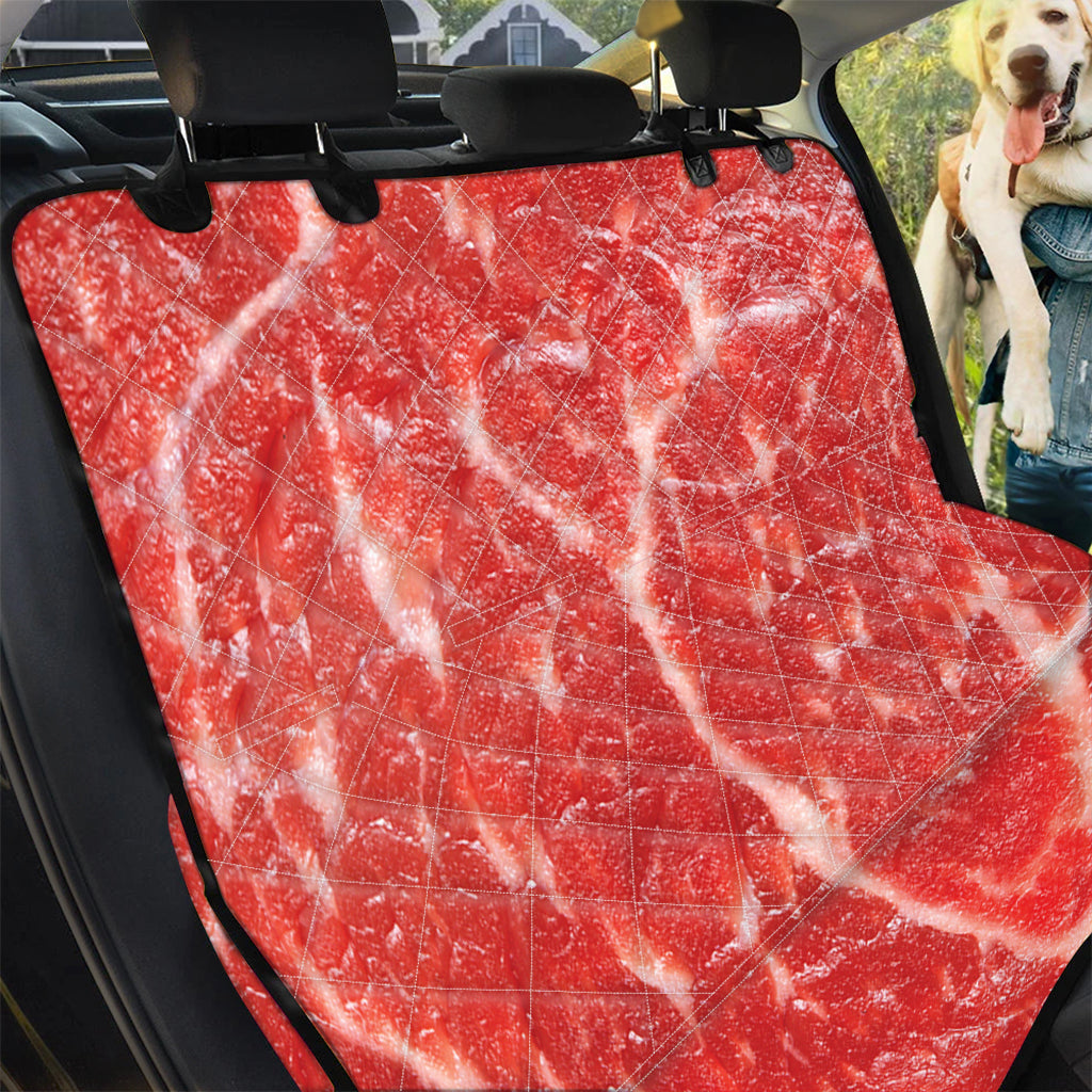 Fresh Meat Print Pet Car Back Seat Cover