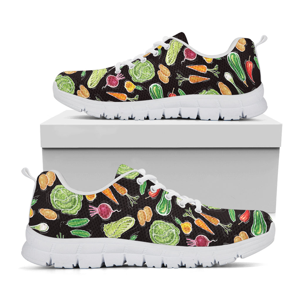 Fresh Vegetable Pattern Print White Sneakers