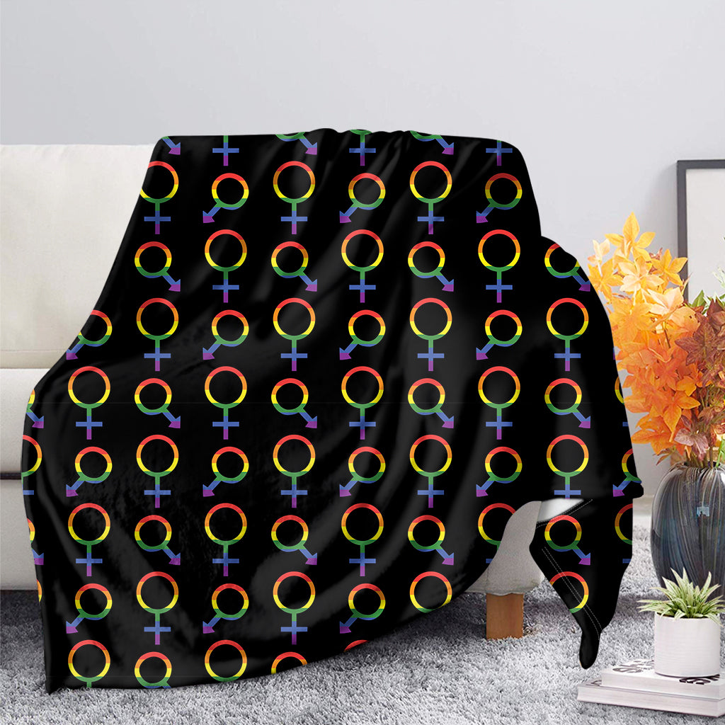 Gay Pride Gender Symbol Pattern Print Blanket