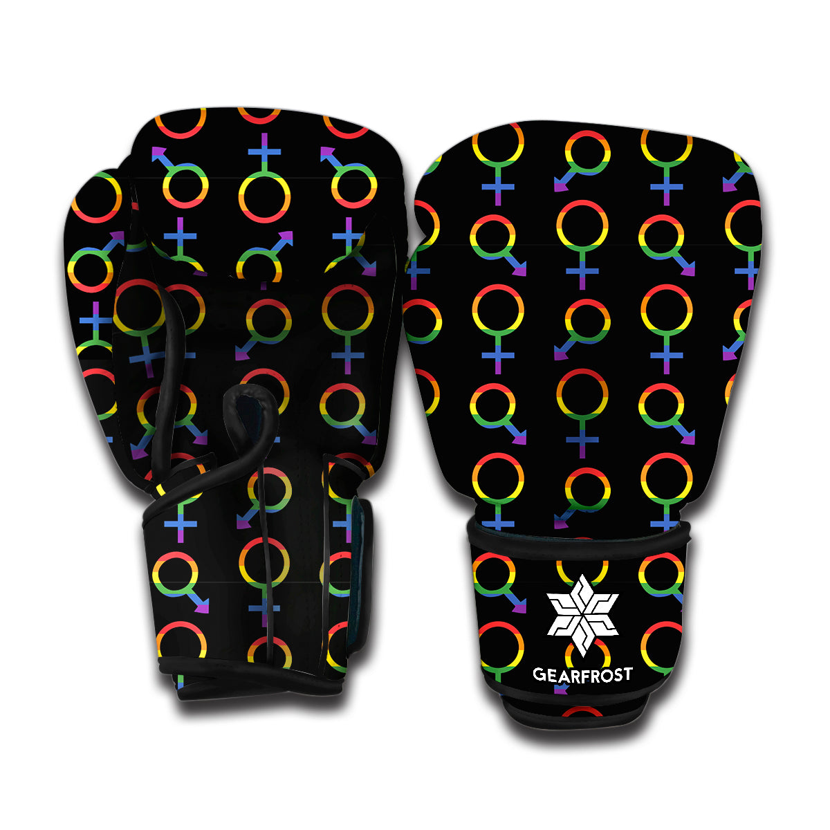 Gay Pride Gender Symbol Pattern Print Boxing Gloves