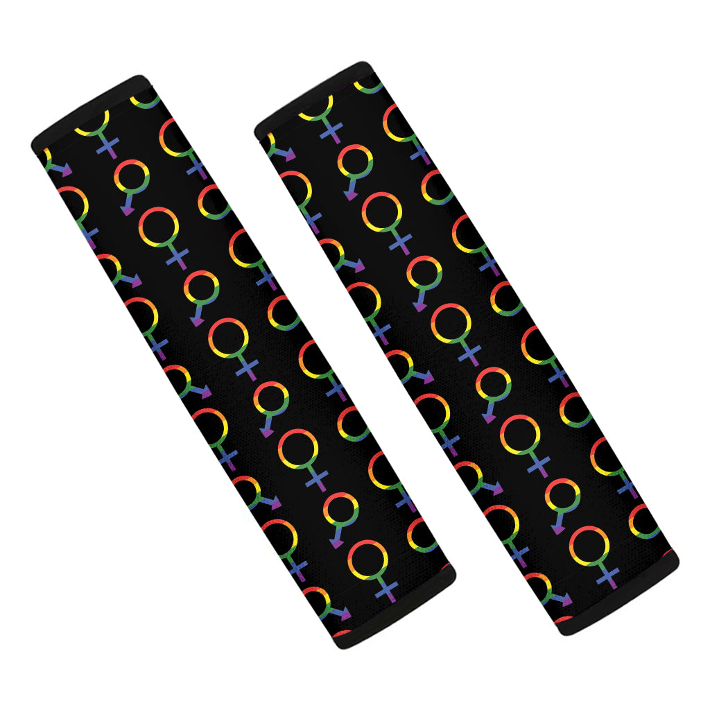 Gay Pride Gender Symbol Pattern Print Car Seat Belt Covers