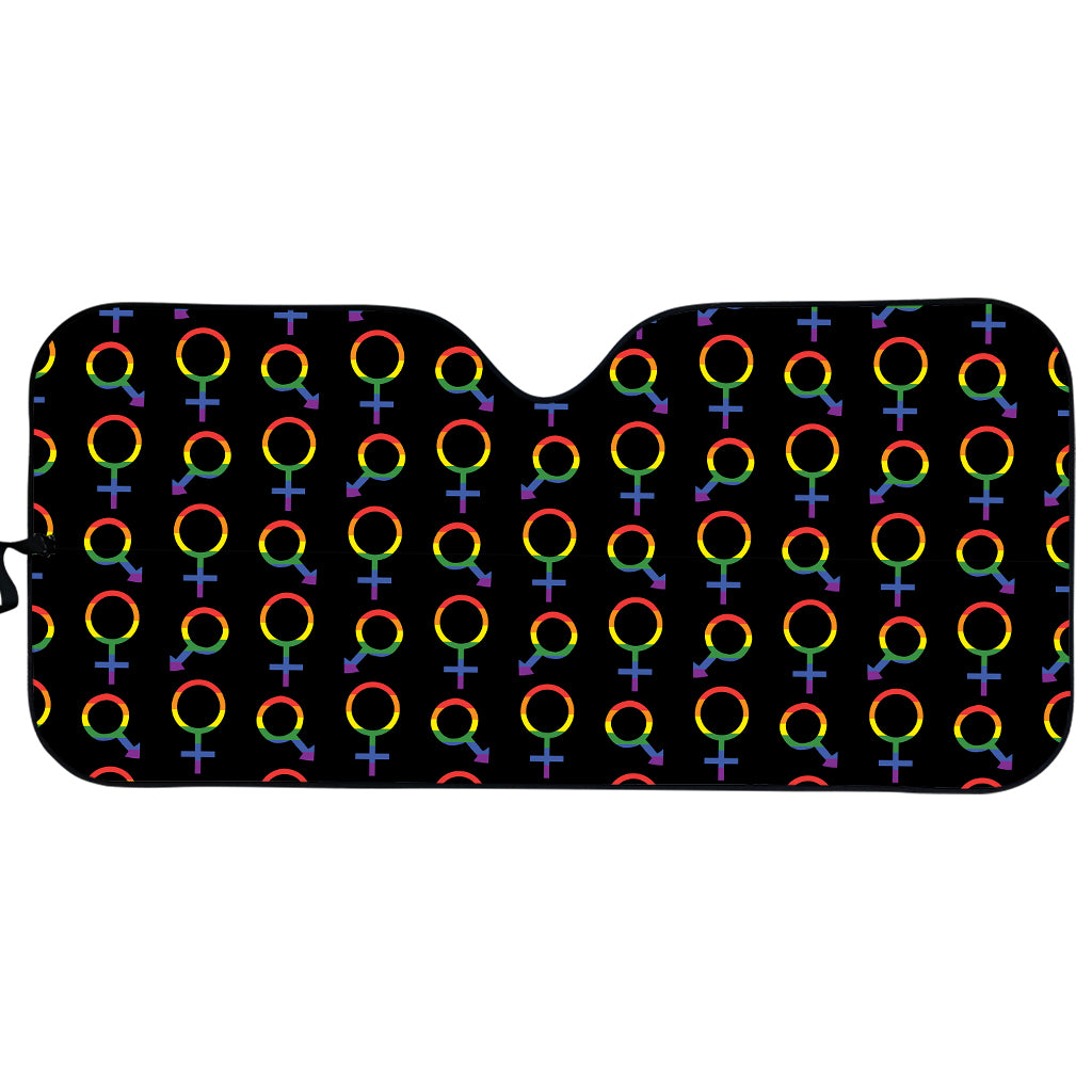 Gay Pride Gender Symbol Pattern Print Car Sun Shade