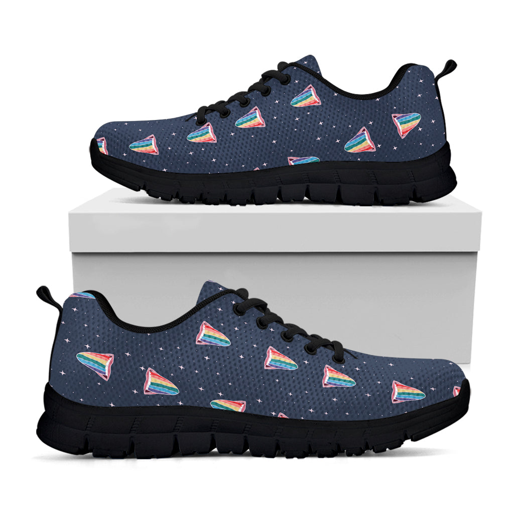 Gay Pride Tongue Pattern Print Black Sneakers