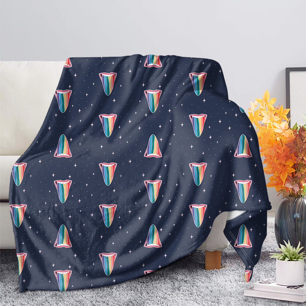 Gay Pride Tongue Pattern Print Blanket