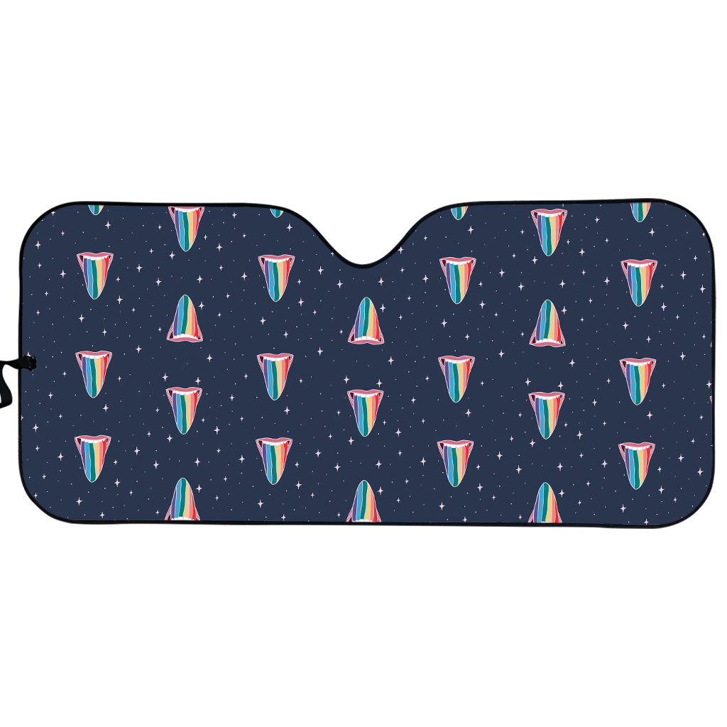 Gay Pride Tongue Pattern Print Car Sun Shade