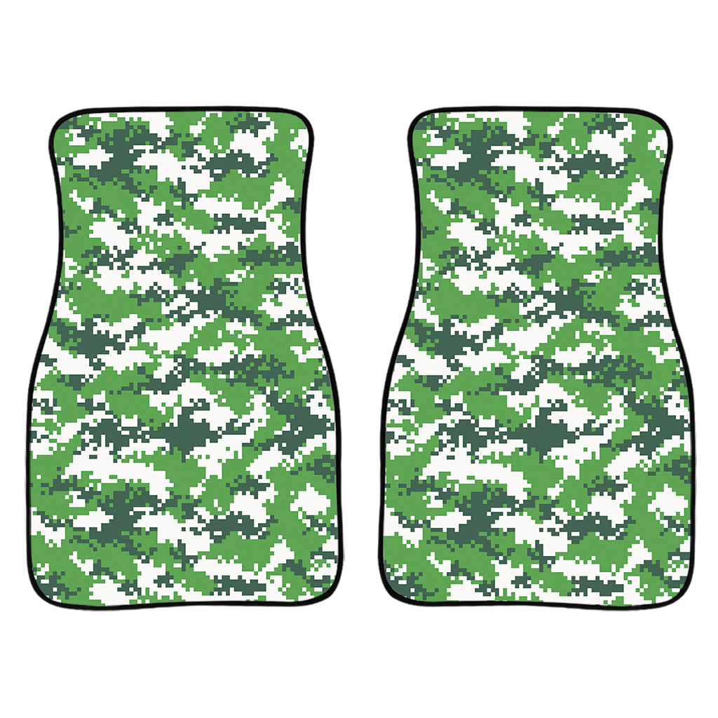Green And White Digital Camo Print Front Car Floor Mats