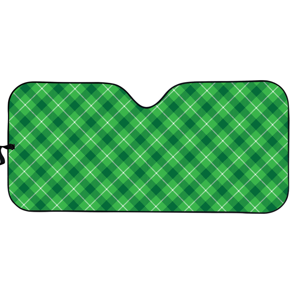 Green And White Plaid Pattern Print Car Sun Shade